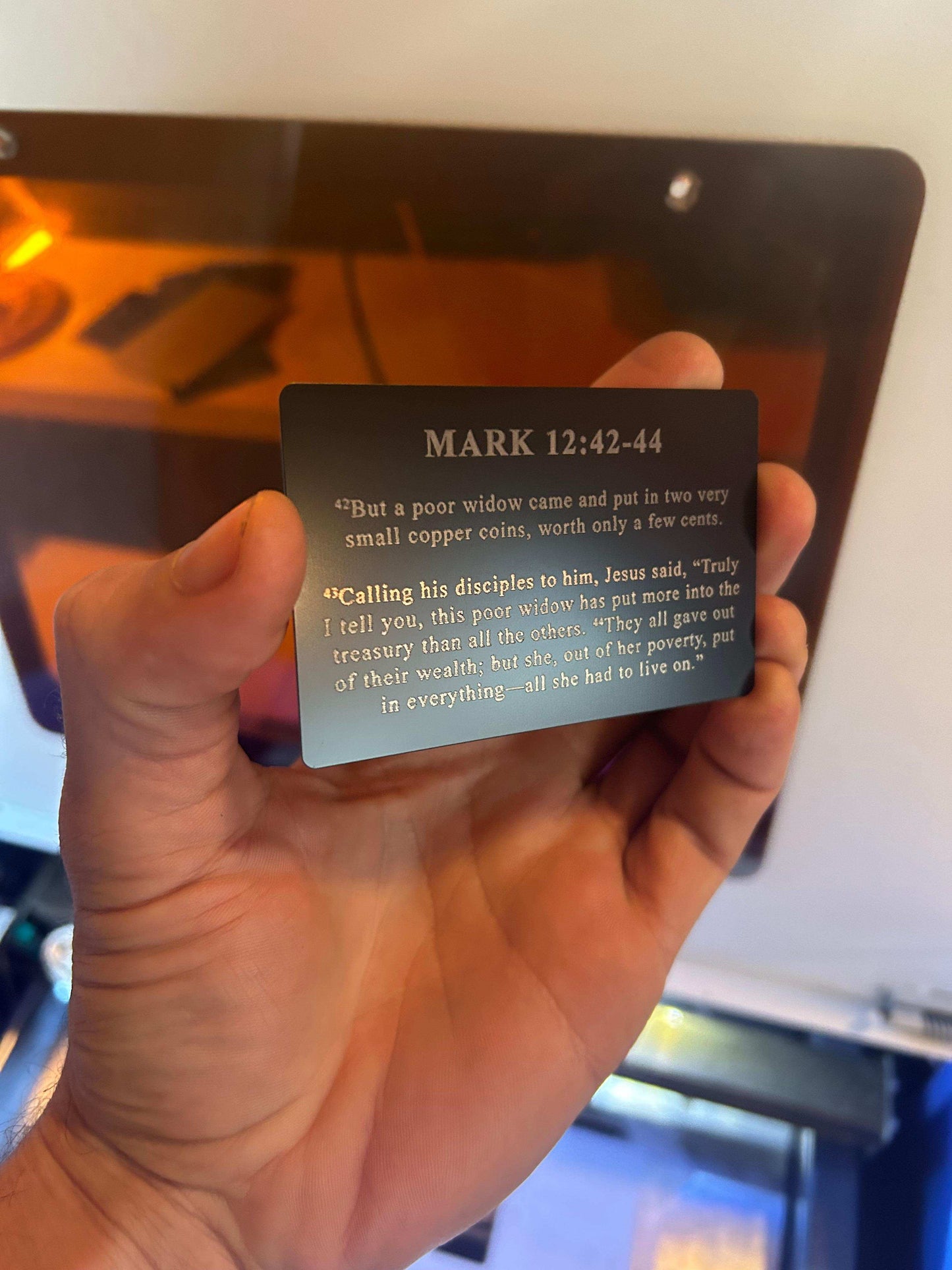 Personalized Bible Verse Metal Wallet Card – Custom Scripture Engraved, Anodized Aluminum, Waterproof, Made in USA