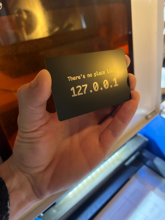 Metal There's No Place like 127.0.0.1 IP Address Funny gift Card