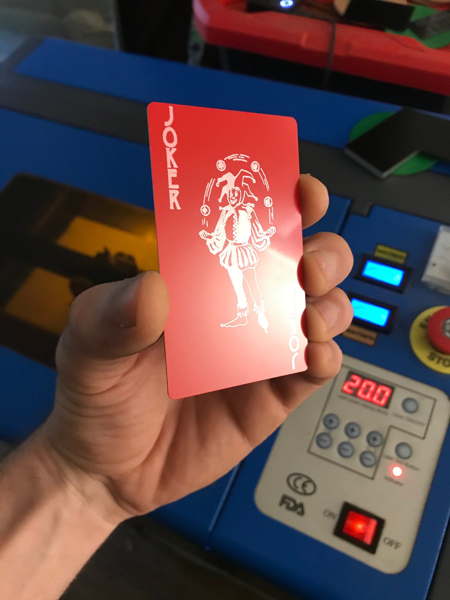 Metal Joker Playing Card – Custom Color Gaming & Collector Keepsake