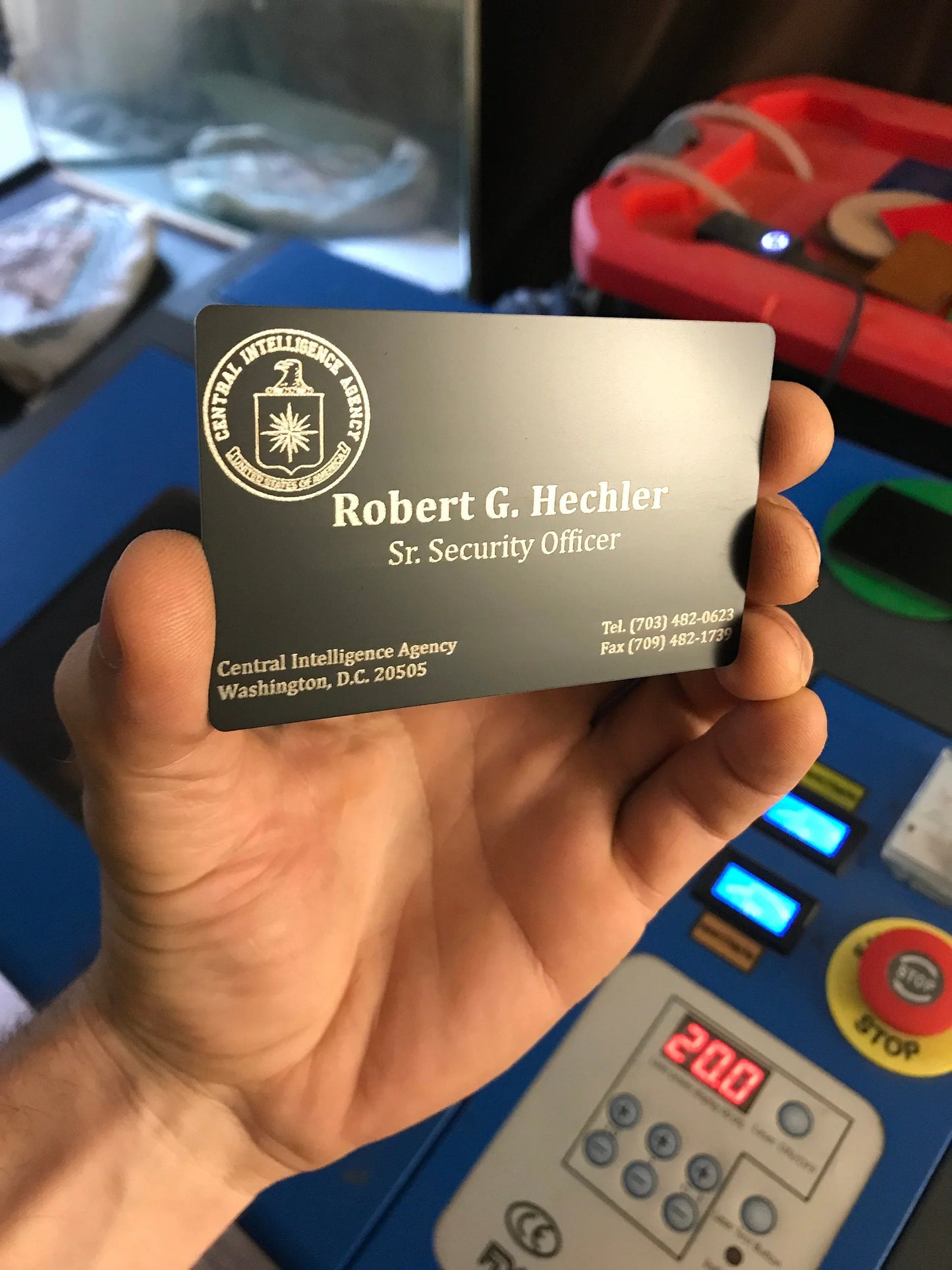 Metal Deputy Director Intelligency Card, Personalized with Any Name or Title | Funny Gag Gift | Secret Agent Identity Card