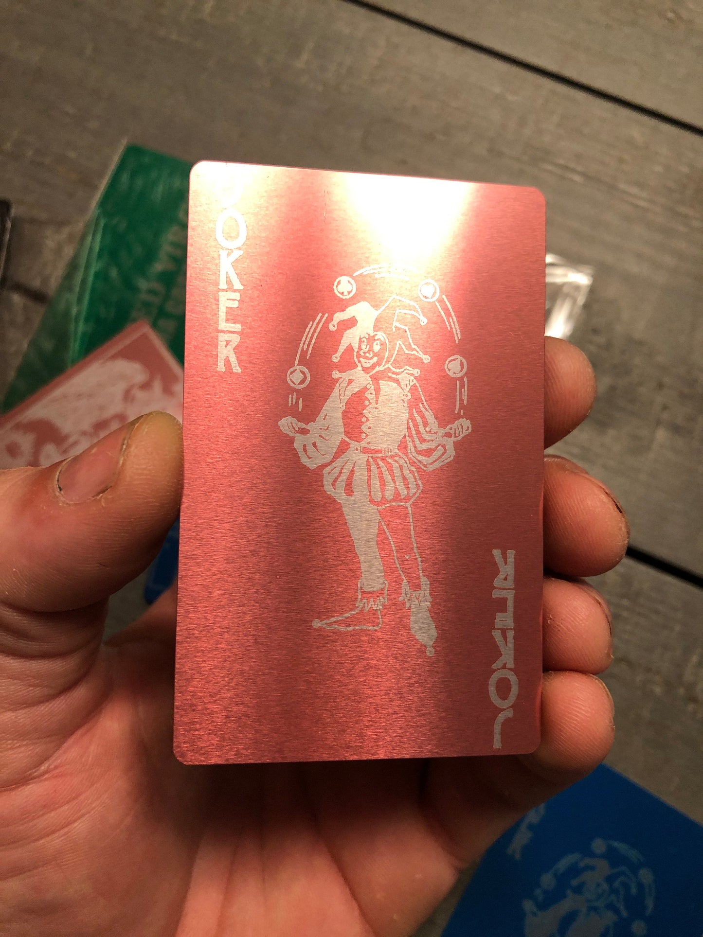 Metal Joker Playing Card – Custom Color Gaming & Collector Keepsake