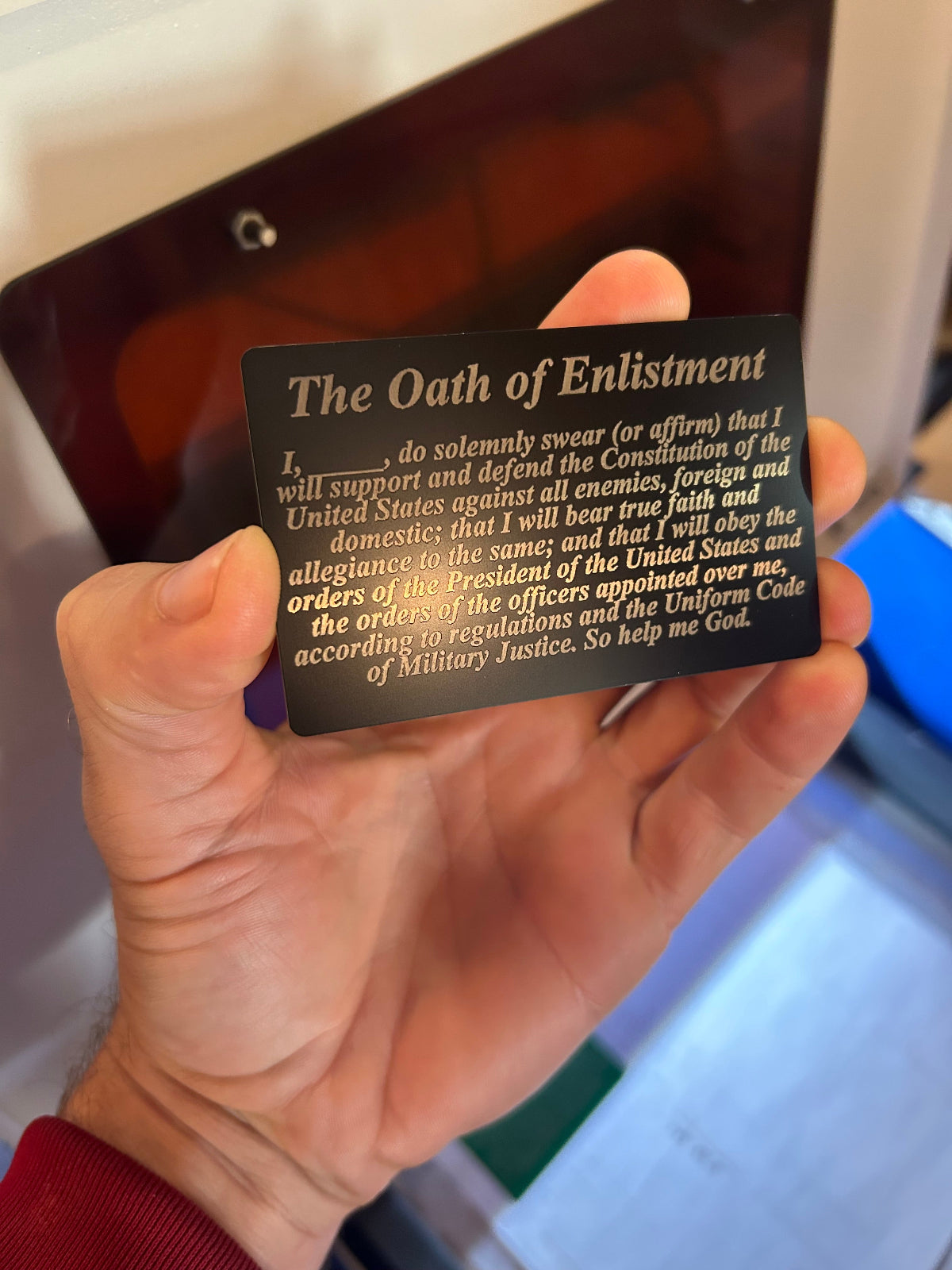 Oath of Enlistment Metal Keepsake Card