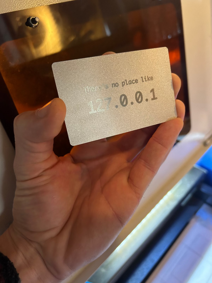 Metal funny IT programmer gift card with Home IP address