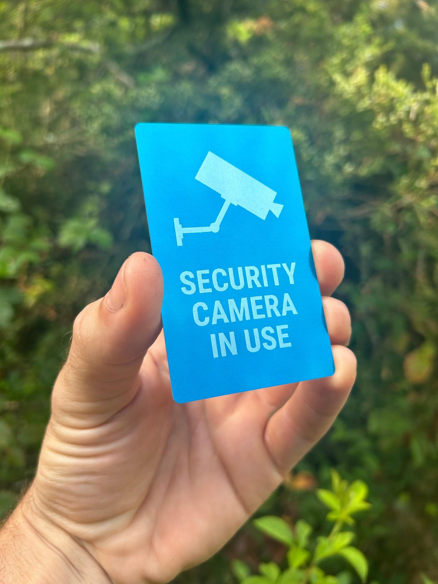 Security Camera in Use Metal Sign – Laser Engraved Surveillance Warning Plaque (Indoor/Outdoor)