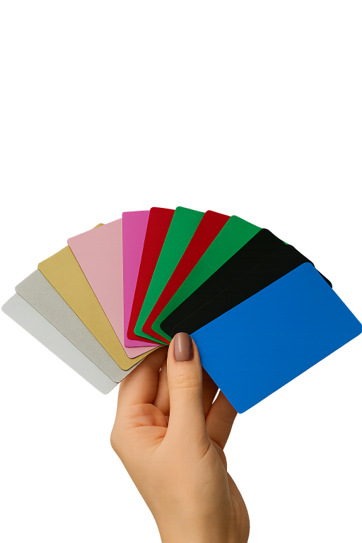 Color options for anodized aluminum metal business cards