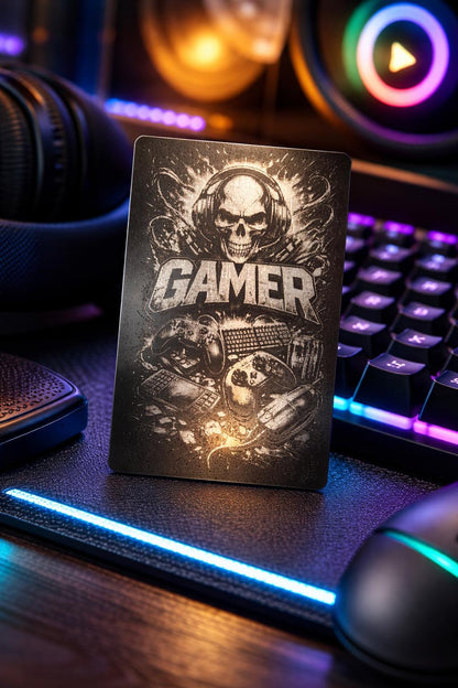 Metal laser engraved Gamer ID card