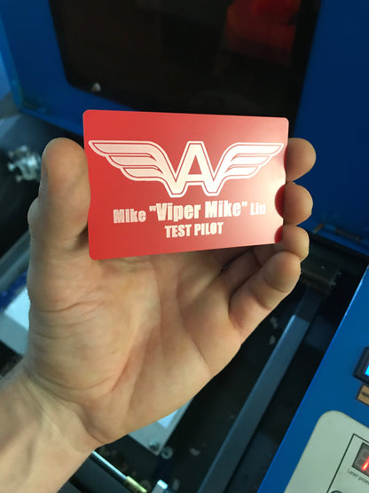 Personalized Pilot's Wings Metal License Engraving: Customized Aviation Officer ID Badge Gift Card, Anodized Aluminum Debit Card