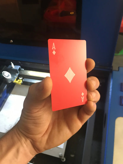 Laser Engraved Ace of Diamonds Metal Playing Card, Unique Gamer Keepsake