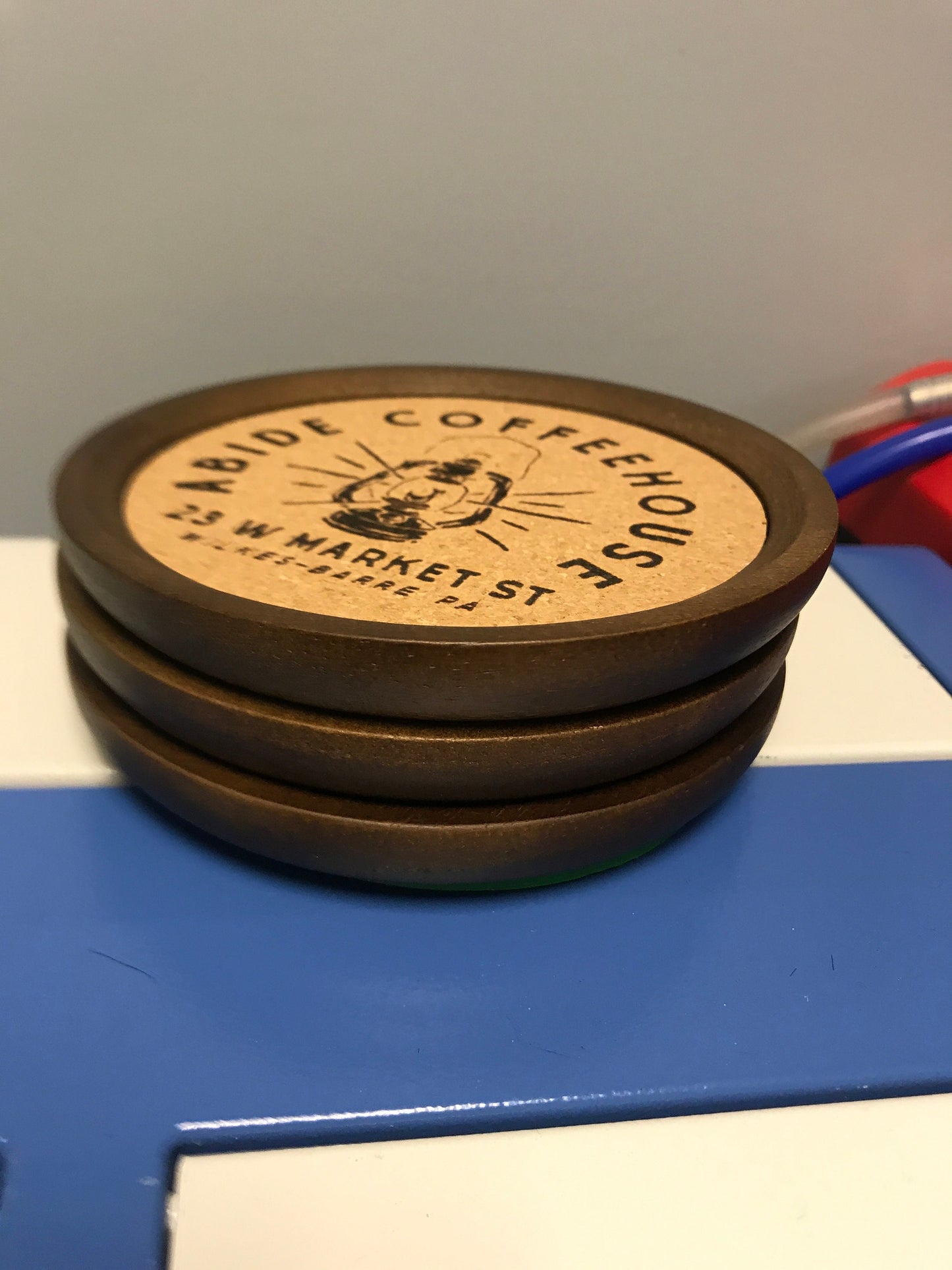 Personalized 5" Premium Wood/Cork Drink Coasters, Custom Art/Text