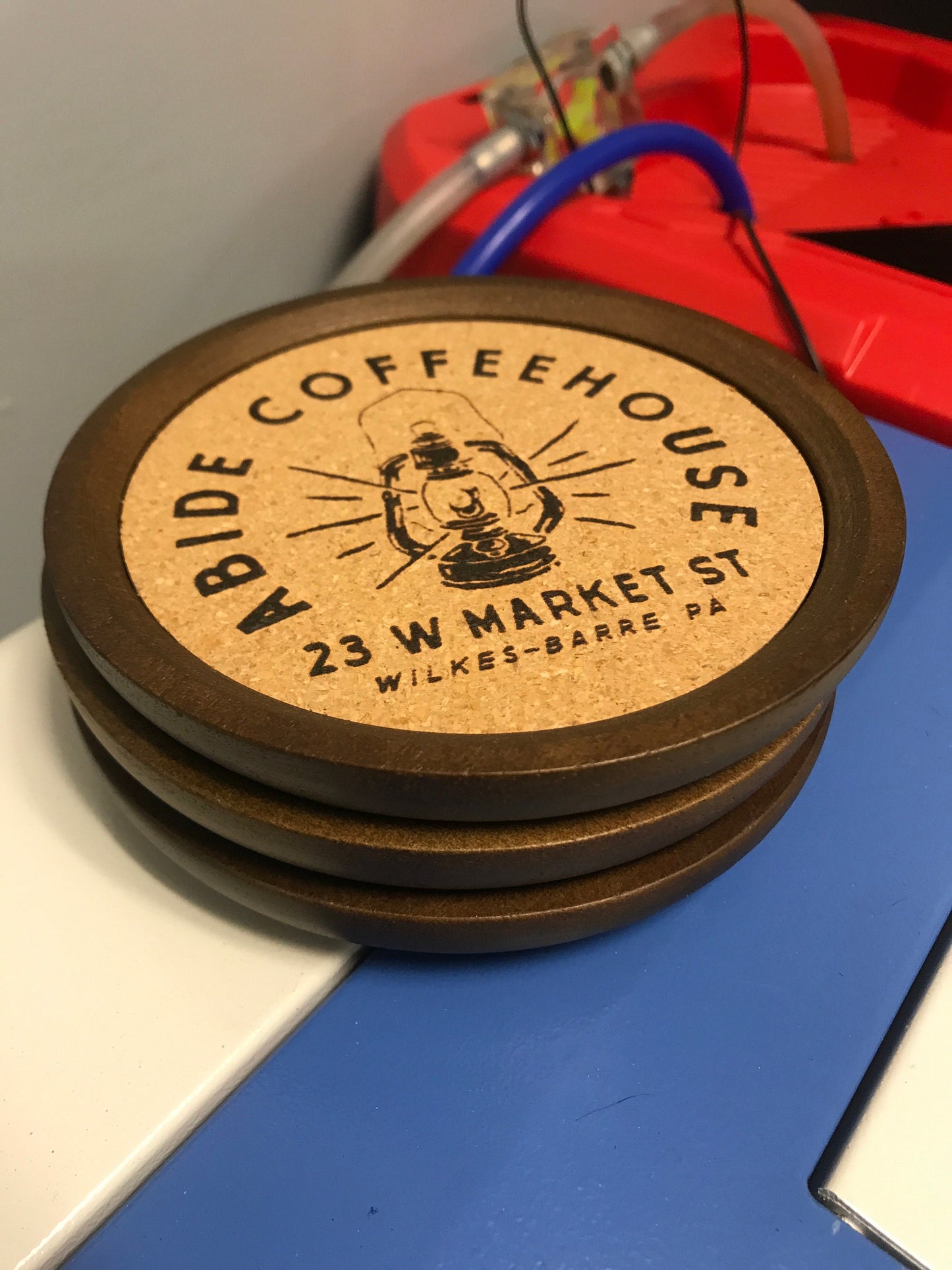Personalized 5" Premium Wood/Cork Drink Coasters, Custom Art/Text