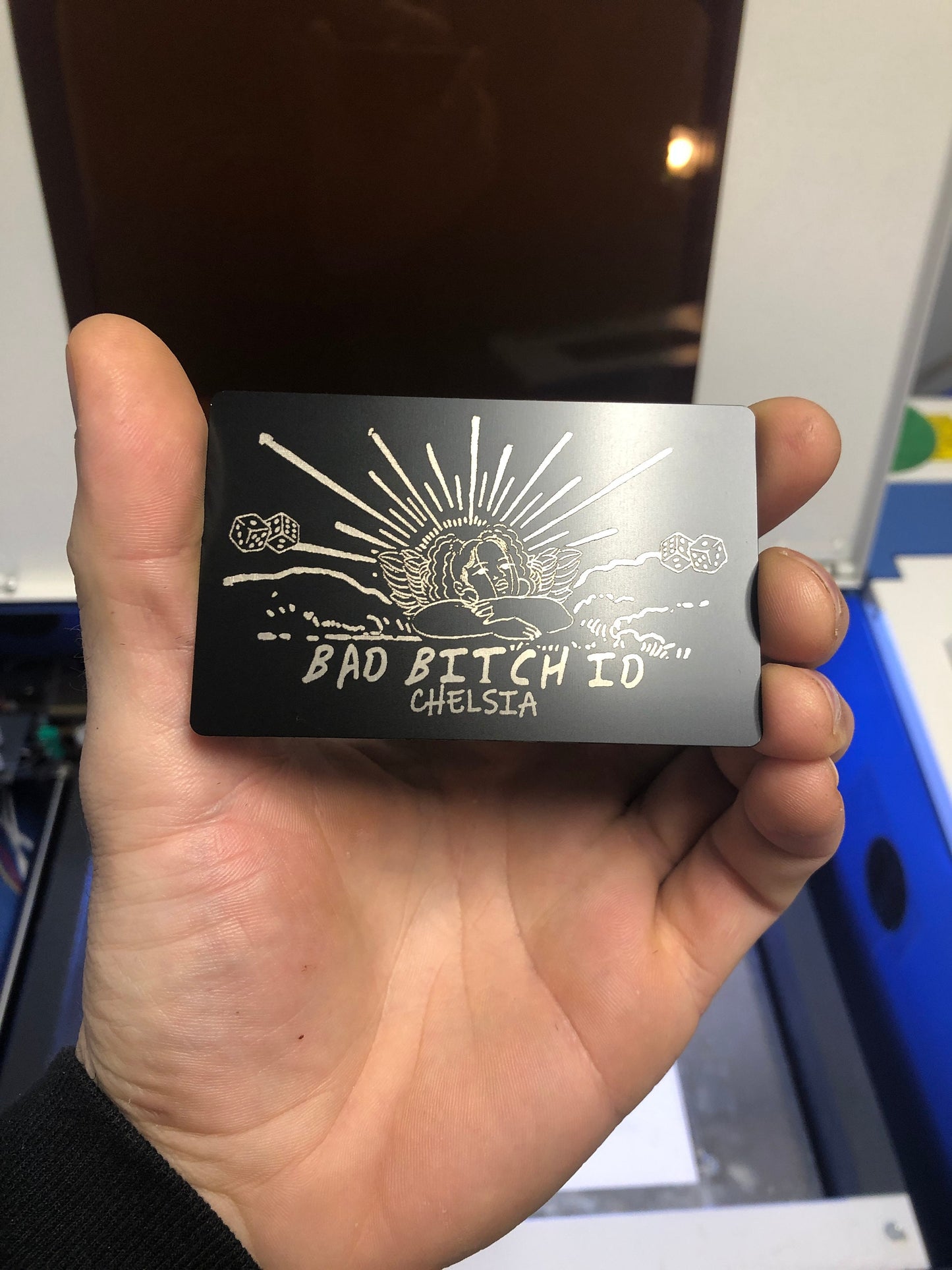 Metal Bad Bitch ID – Personalized Laser Engraved Gag Gift Card for Baddies