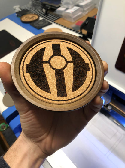Personalized 5" Premium Wood/Cork Drink Coasters, Custom Art/Text