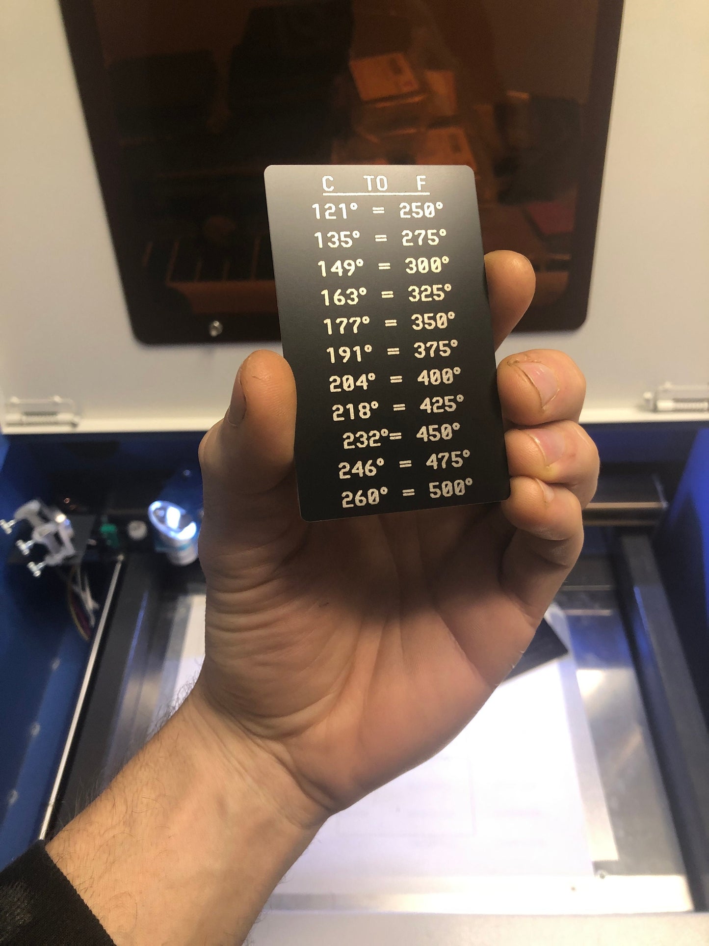 Metal Celsius to Fahrenheit Temperature Conversion Chart – Laser Engraved Quick Metric to Standard Baking Reference