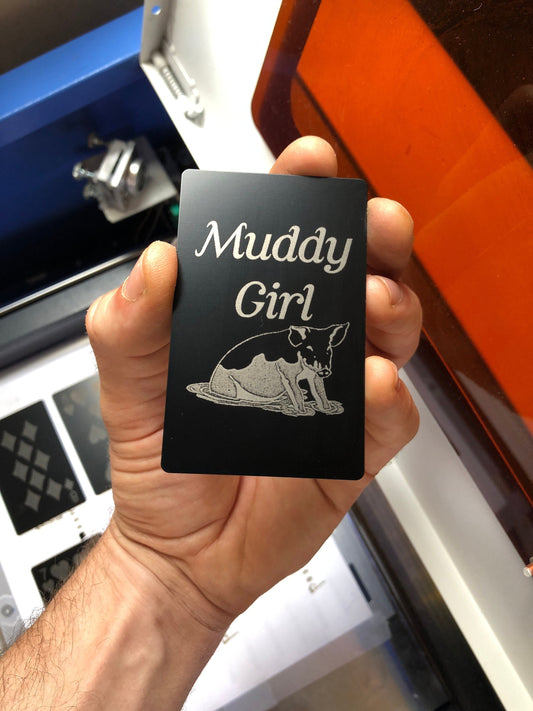 Muddy Farmer Girl Rustic Farm Life Metal Gift Card for Homesteaders - Fun Gag Anniversary Present