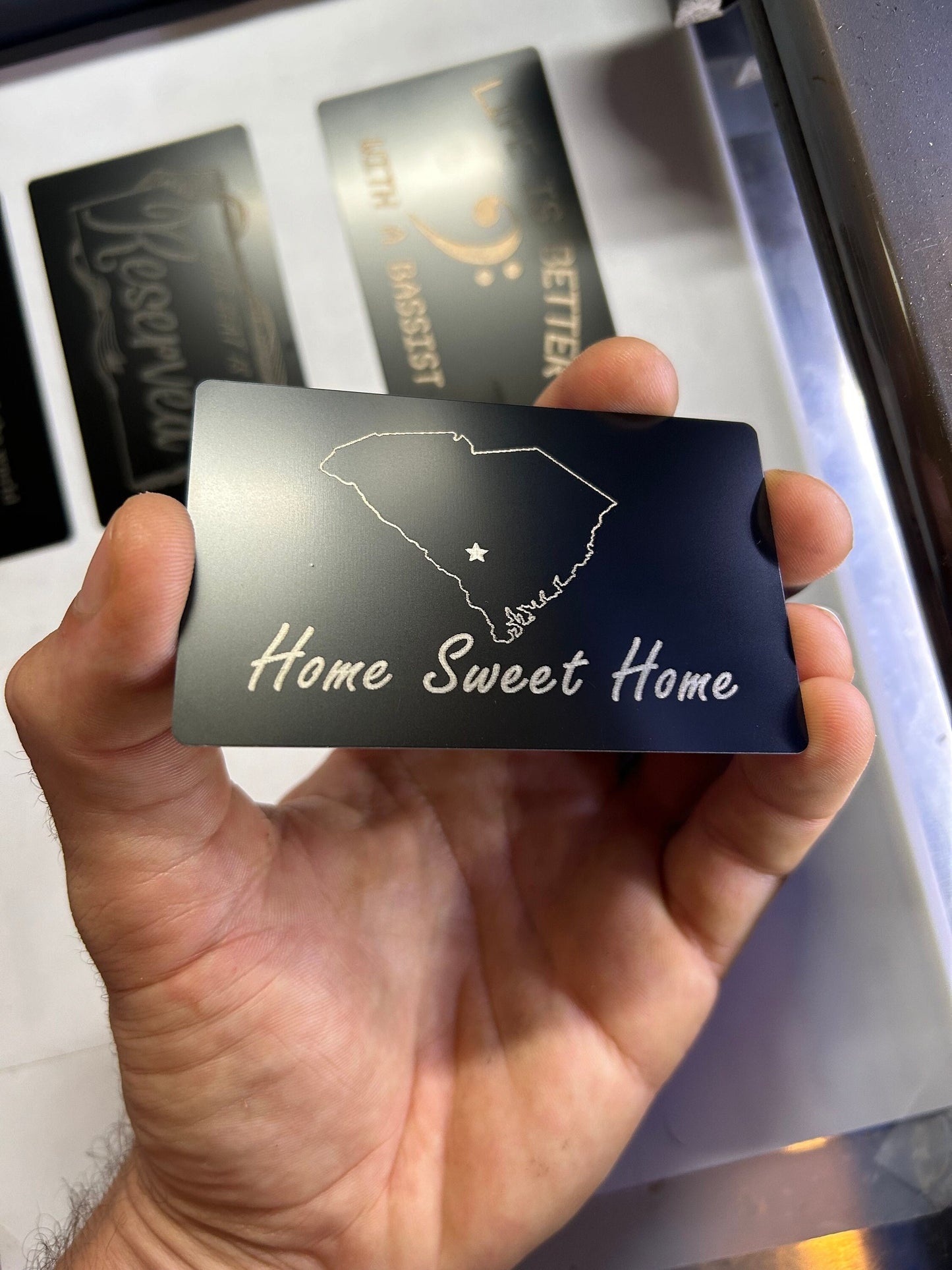 Personalized State Home Metal Engraving, Custom Laser Engrave Gift for Newlyweds, Housewarming, Travel Keepsake