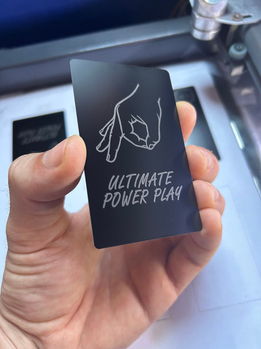 Don't Look Down Metal GiftCard, Ultimate Power Play, or *YOUR Custom Text* Personalized Gag Gift Card Novelty Funny Prank Humor Meme Jokes