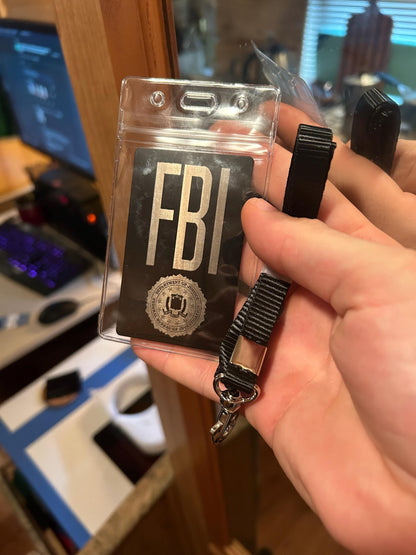 Cosplay FBI Metal Business Card Wallet Insert/Badge