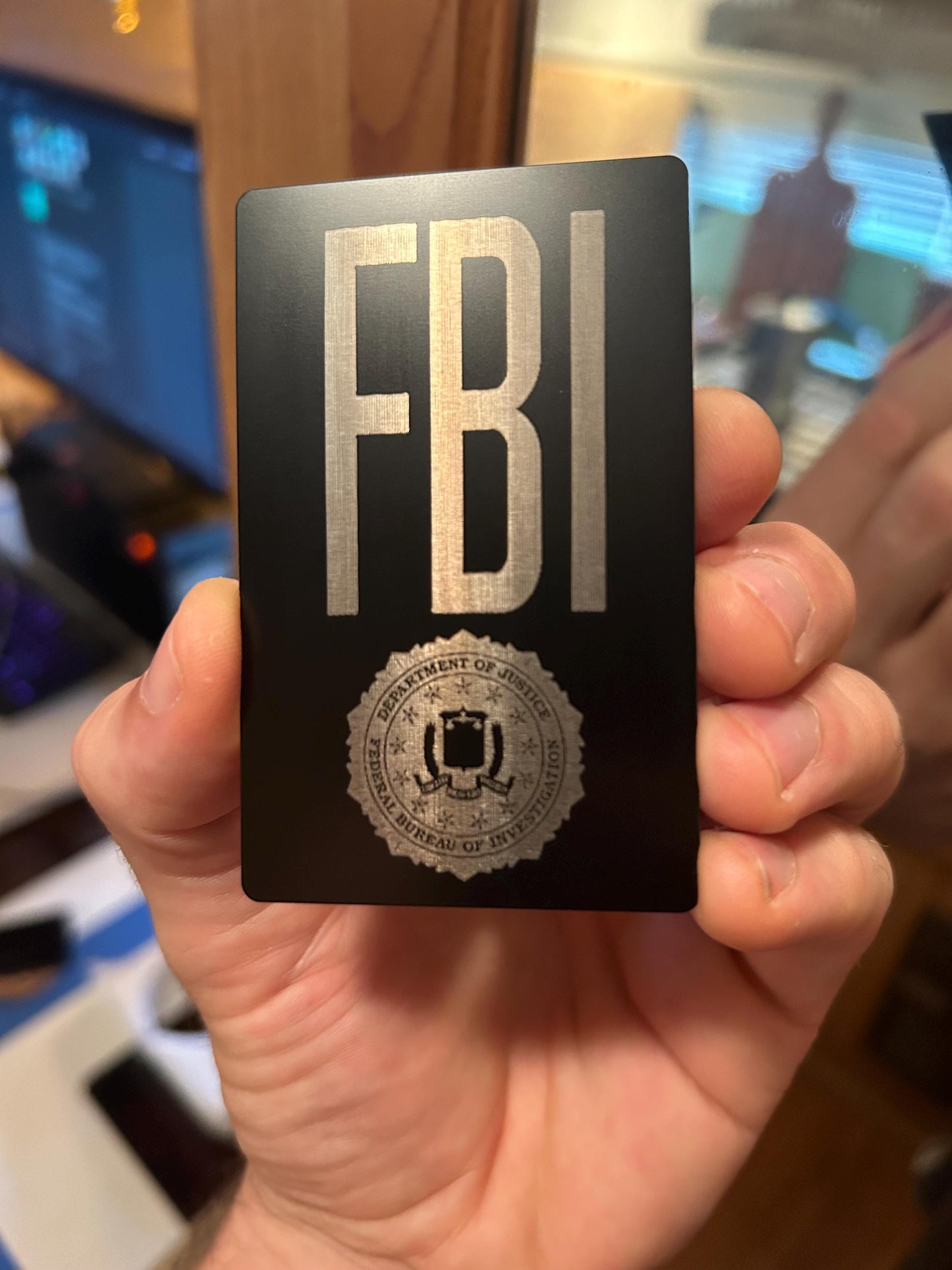 Cosplay FBI Metal Business Card Wallet Insert/Badge