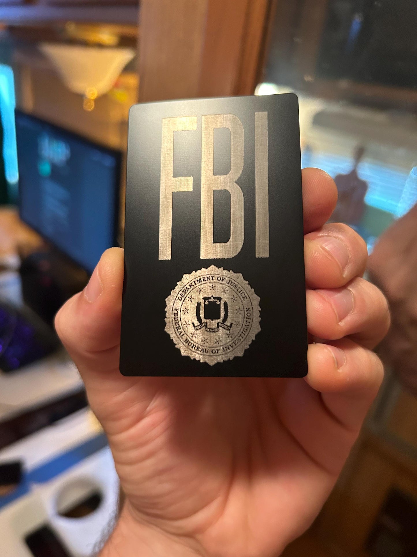 Cosplay FBI Metal Business Card Wallet Insert/Badge