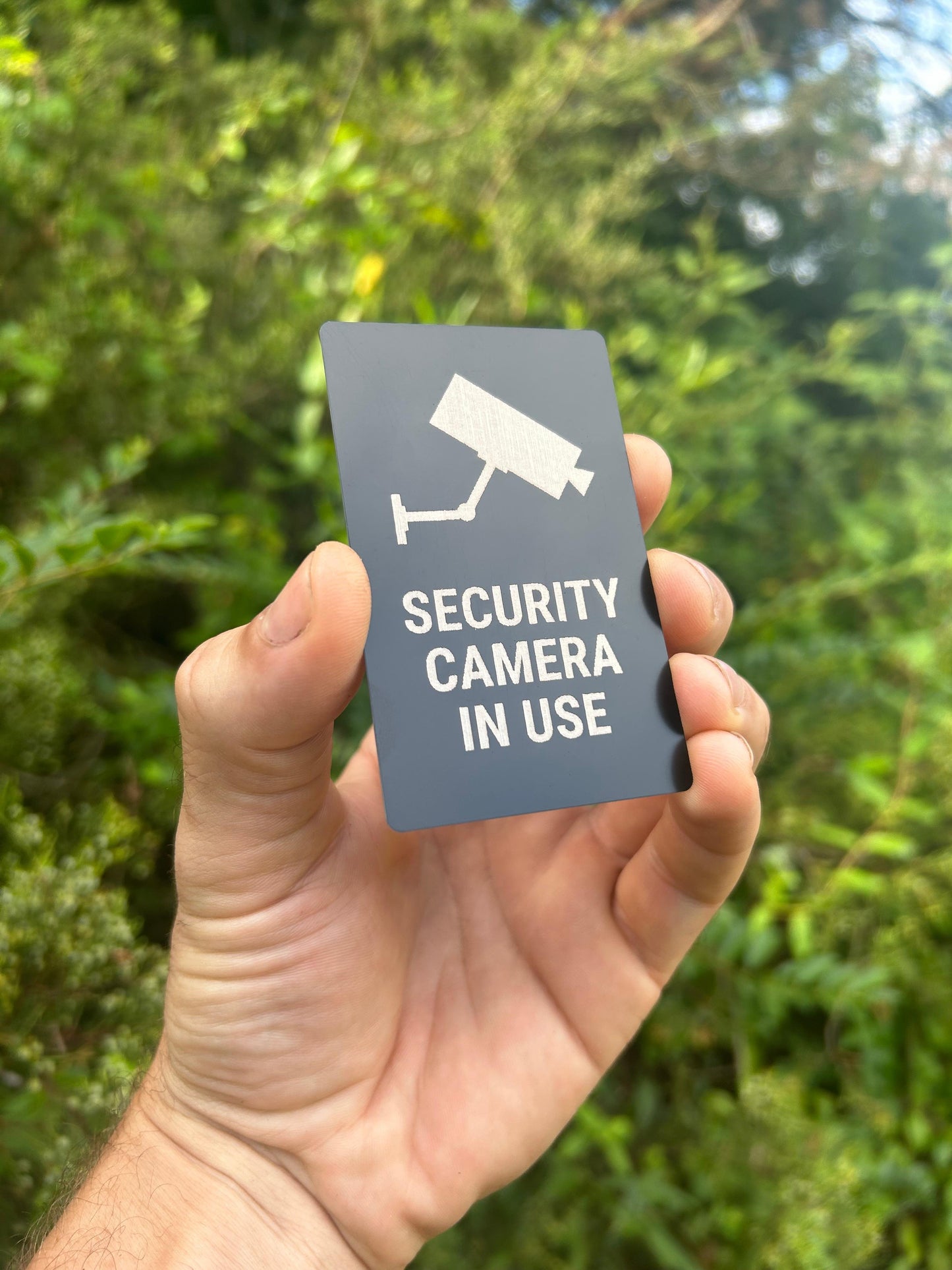 anodized aluminum surveillance sign