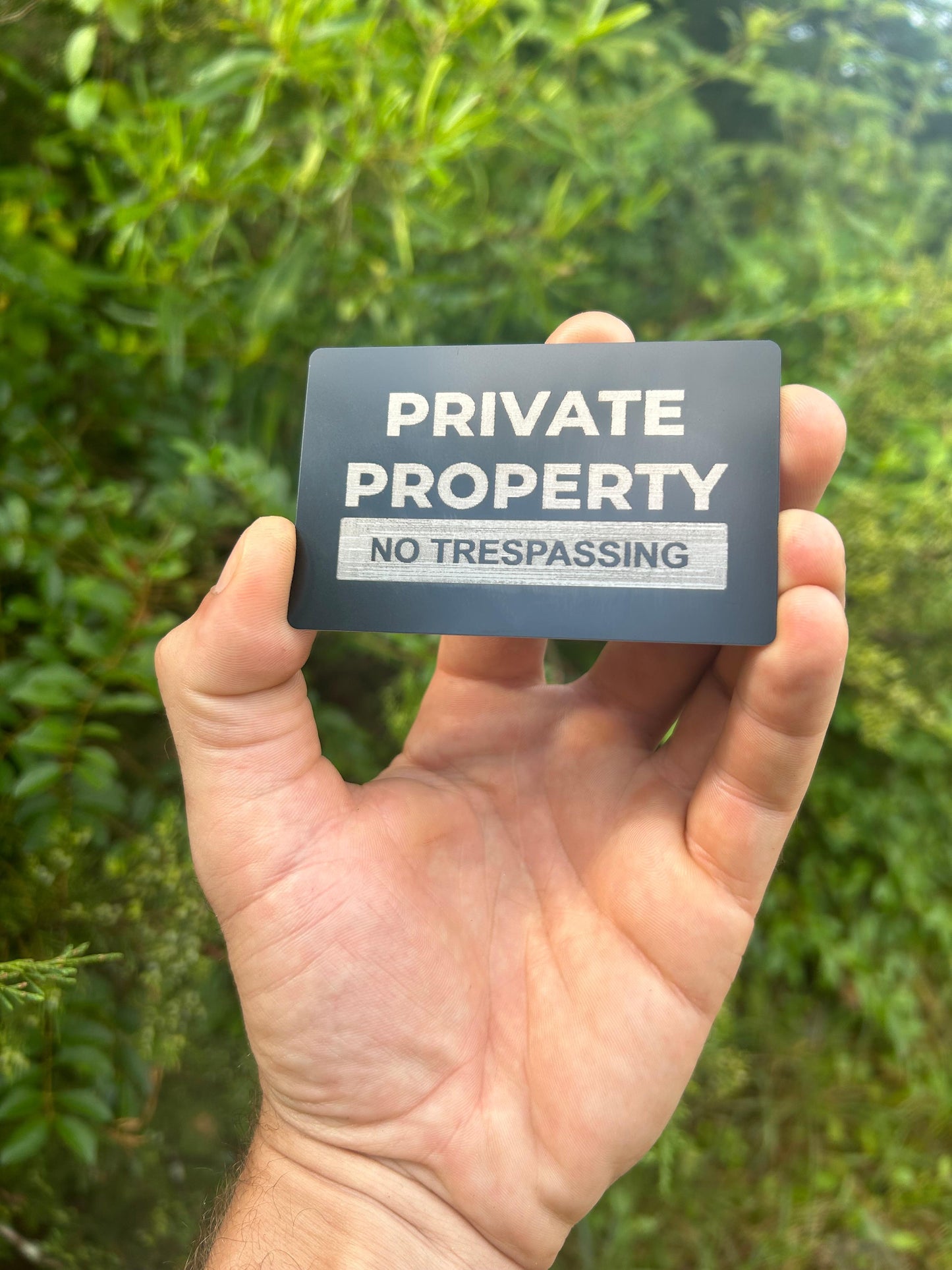 mini no trespassing door sign