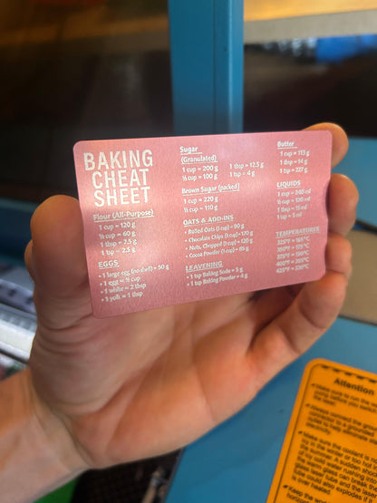 Metal baking measurements and conversions chart