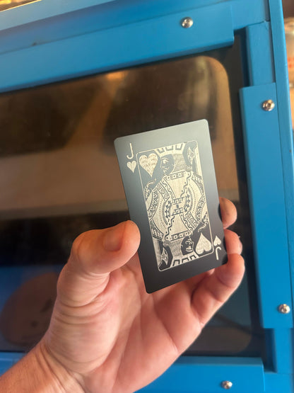 Metal Jack of Hearts playing card in black/silver