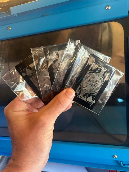 Laser engraved metal Jack playing cards in 4 suits
