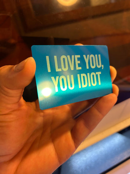 Laser engraved metal keepsake gift card