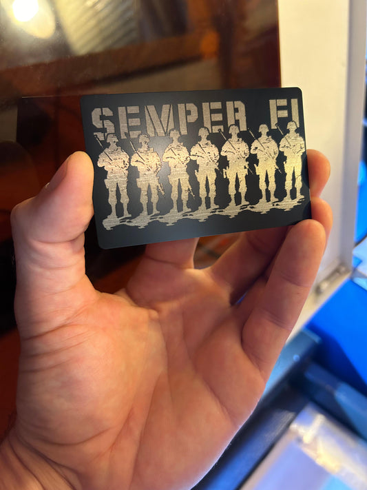 Metal Semper Fi keepsake card