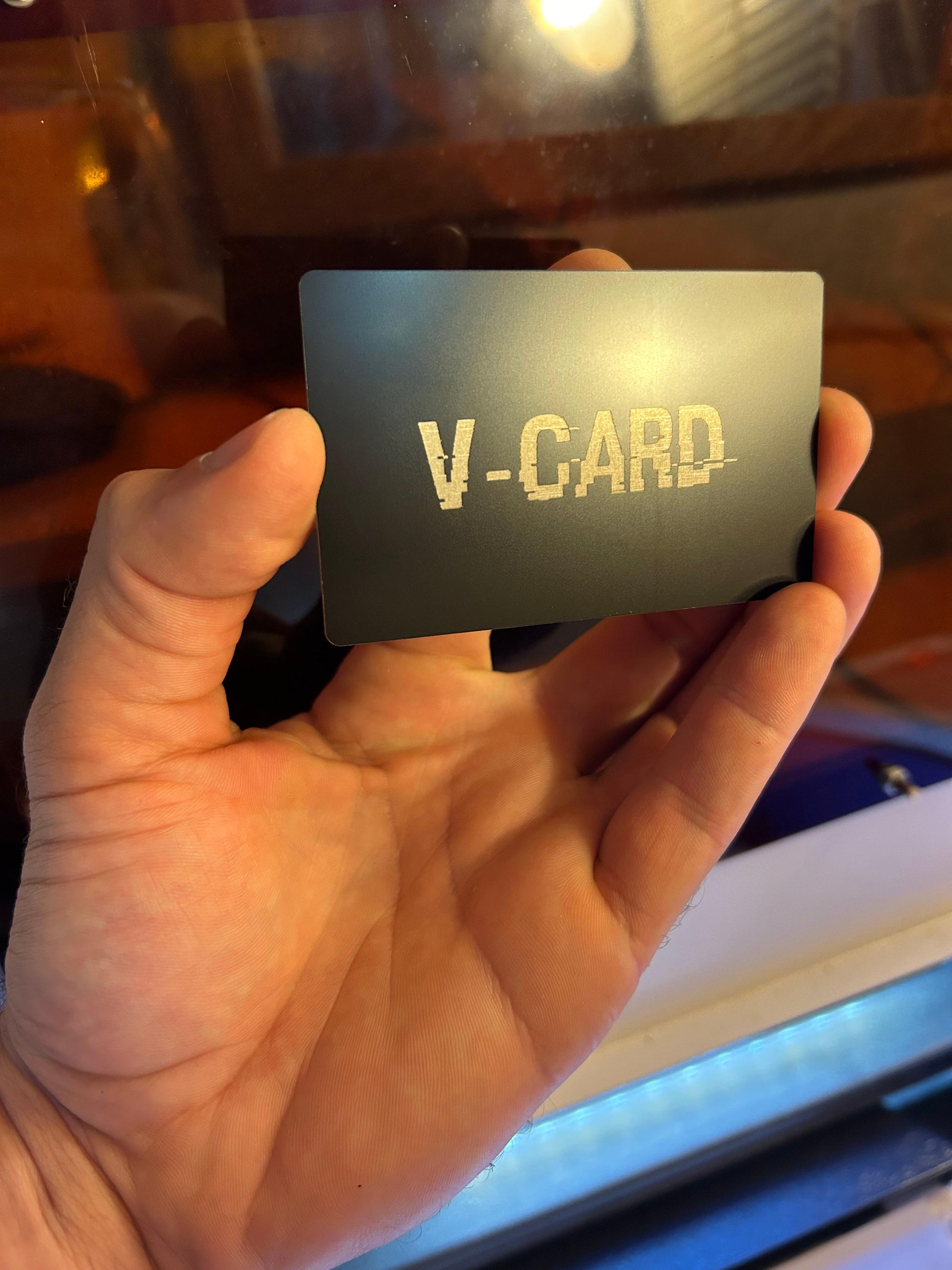Metal V-Card laser engraved gag gift card