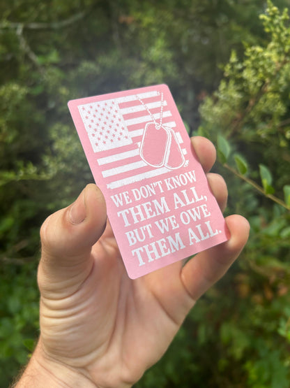 military remembrance aluminum card