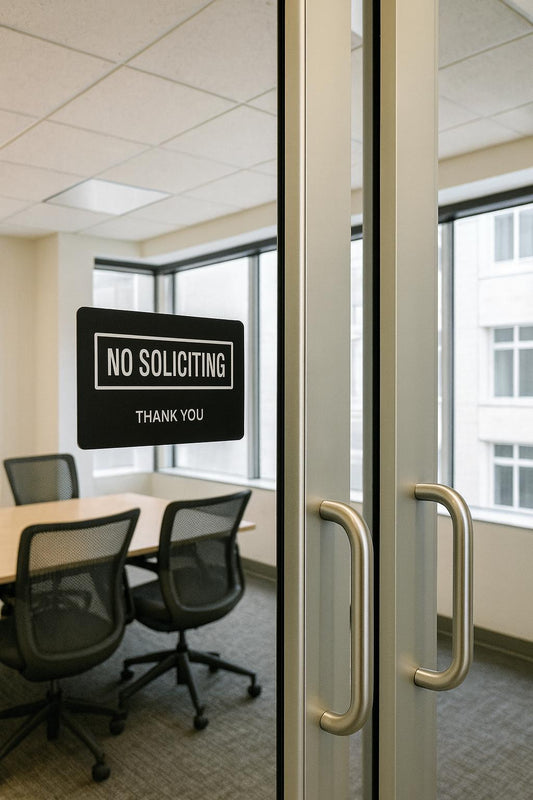 Metal "No soliciting sign"