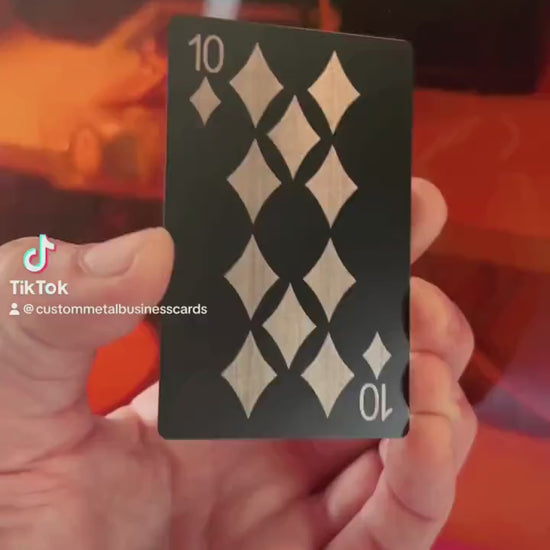 Video of a Metal 10 of diamonds playing card demonstrated