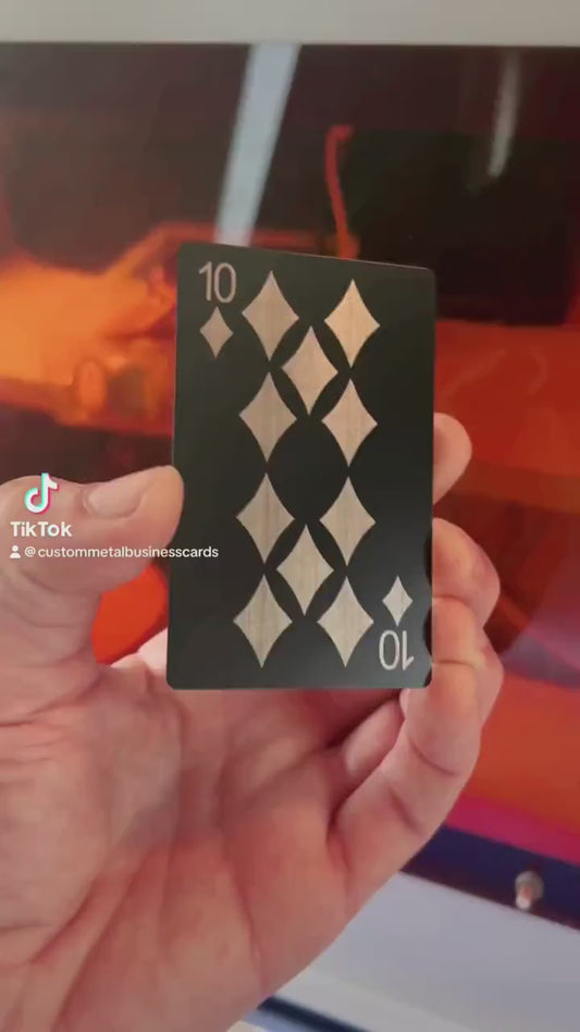 Video of a Metal 10 of diamonds playing card demonstrated
