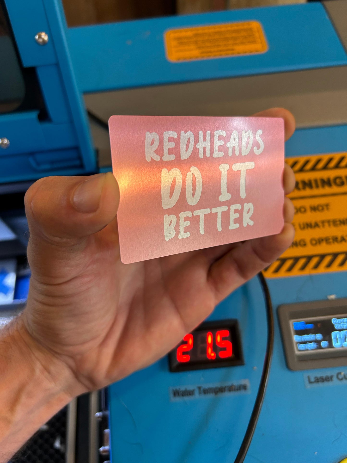 Metal Redheads gag gift keepsake card