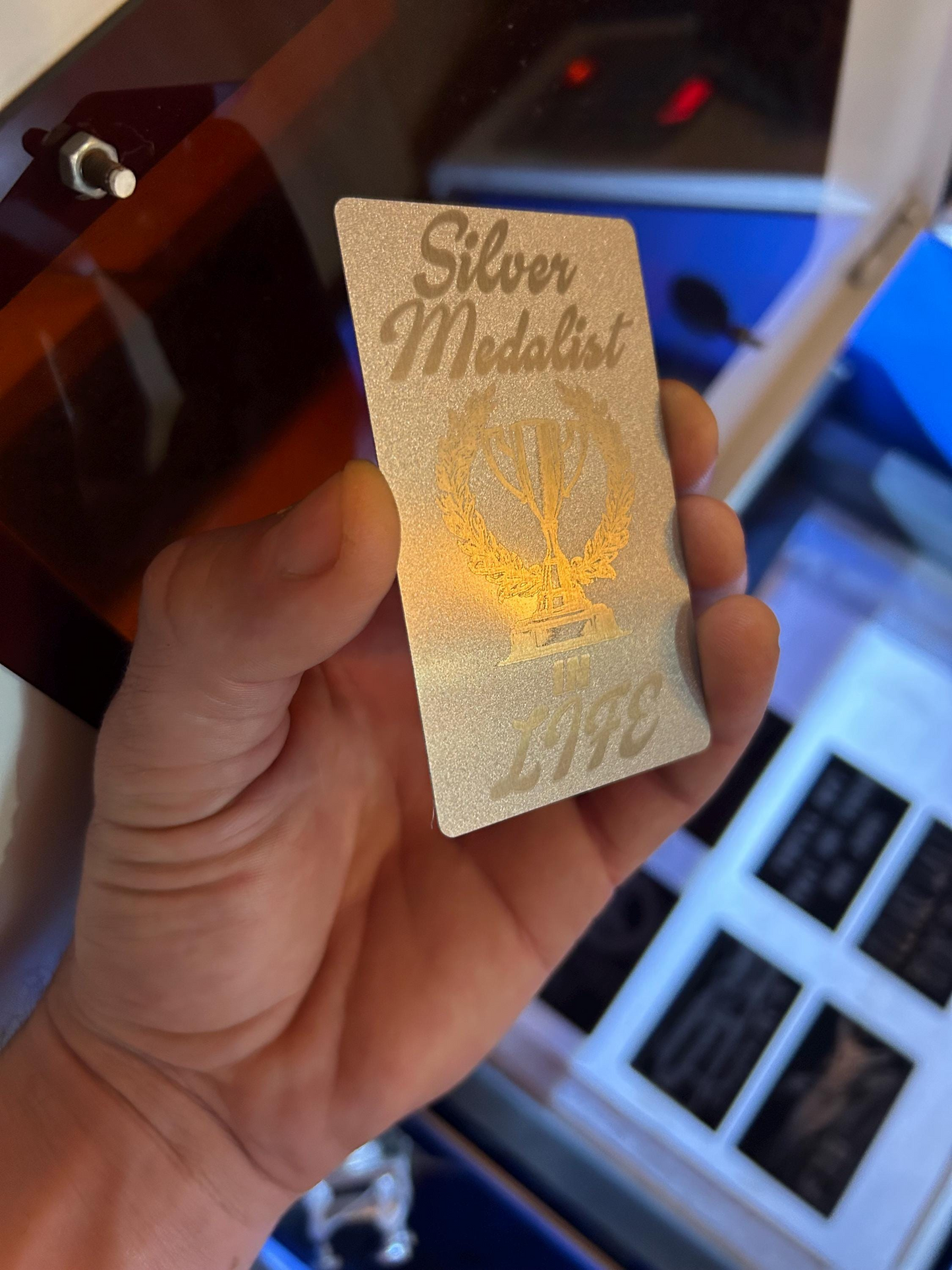 Silver Medalist metal gag gift friendsgiving keepsake card