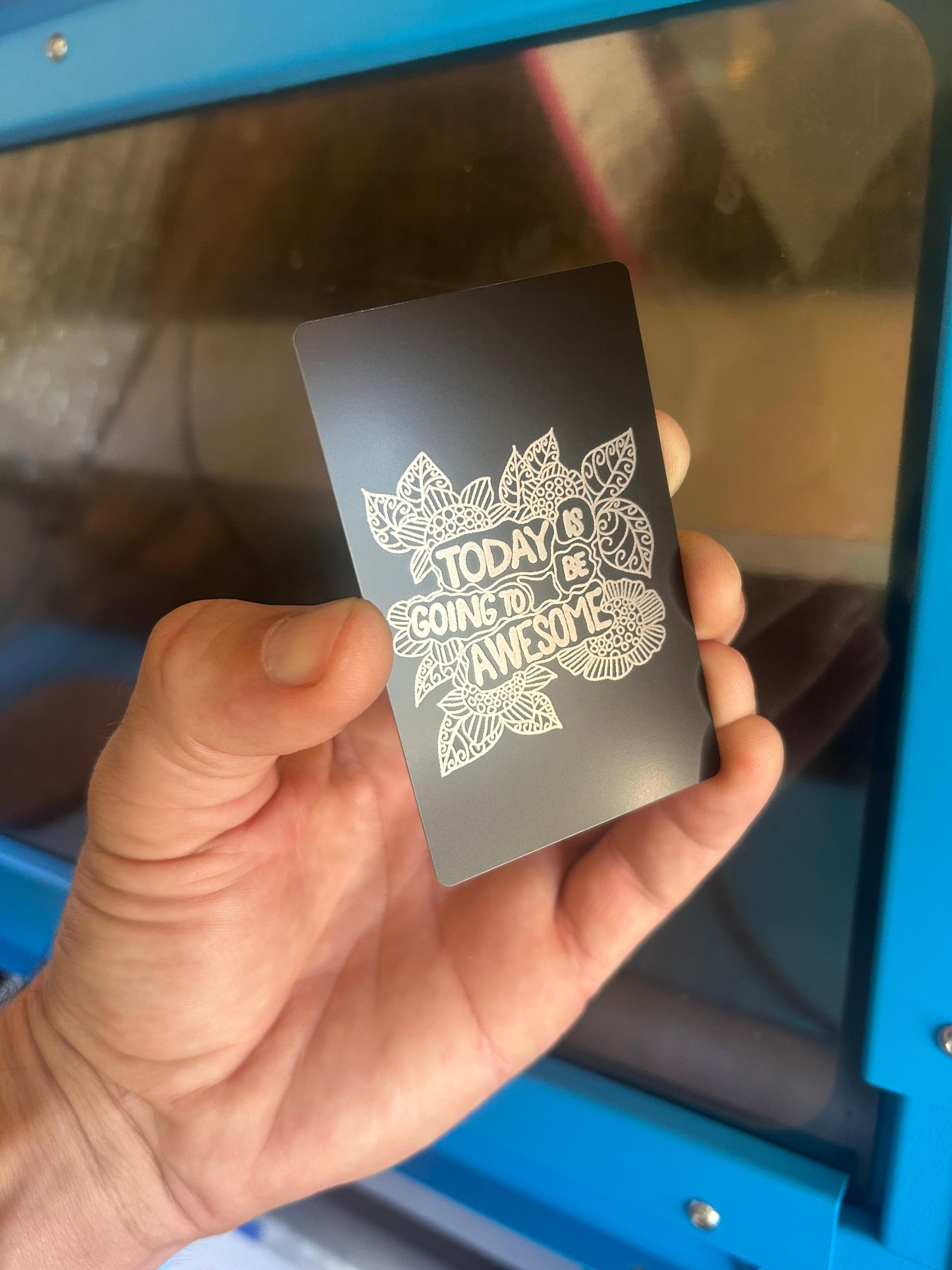 Metal Today Is Going To Be Awesome keepsake card in black/silver
