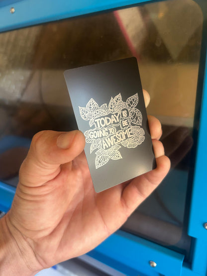 Metal Today Is Going To Be Awesome keepsake card in black/silver