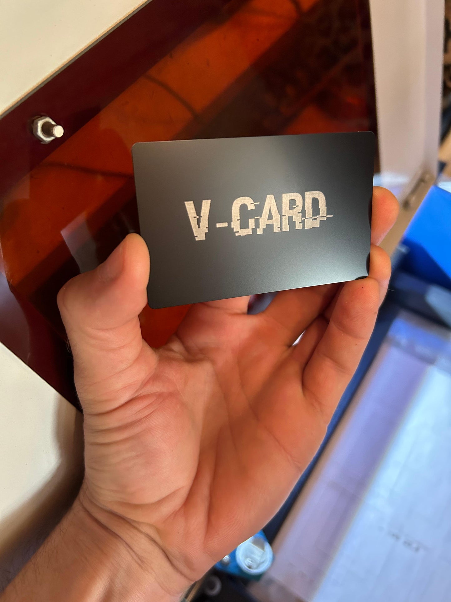 Metal "V-Card" laser engraved gag gift card