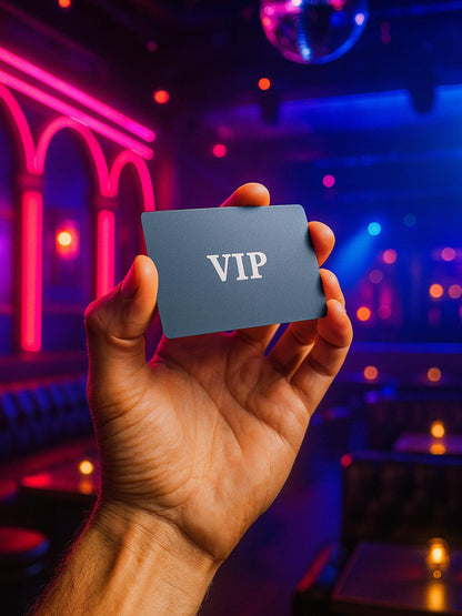 Metal VIP card mock up scene in night club